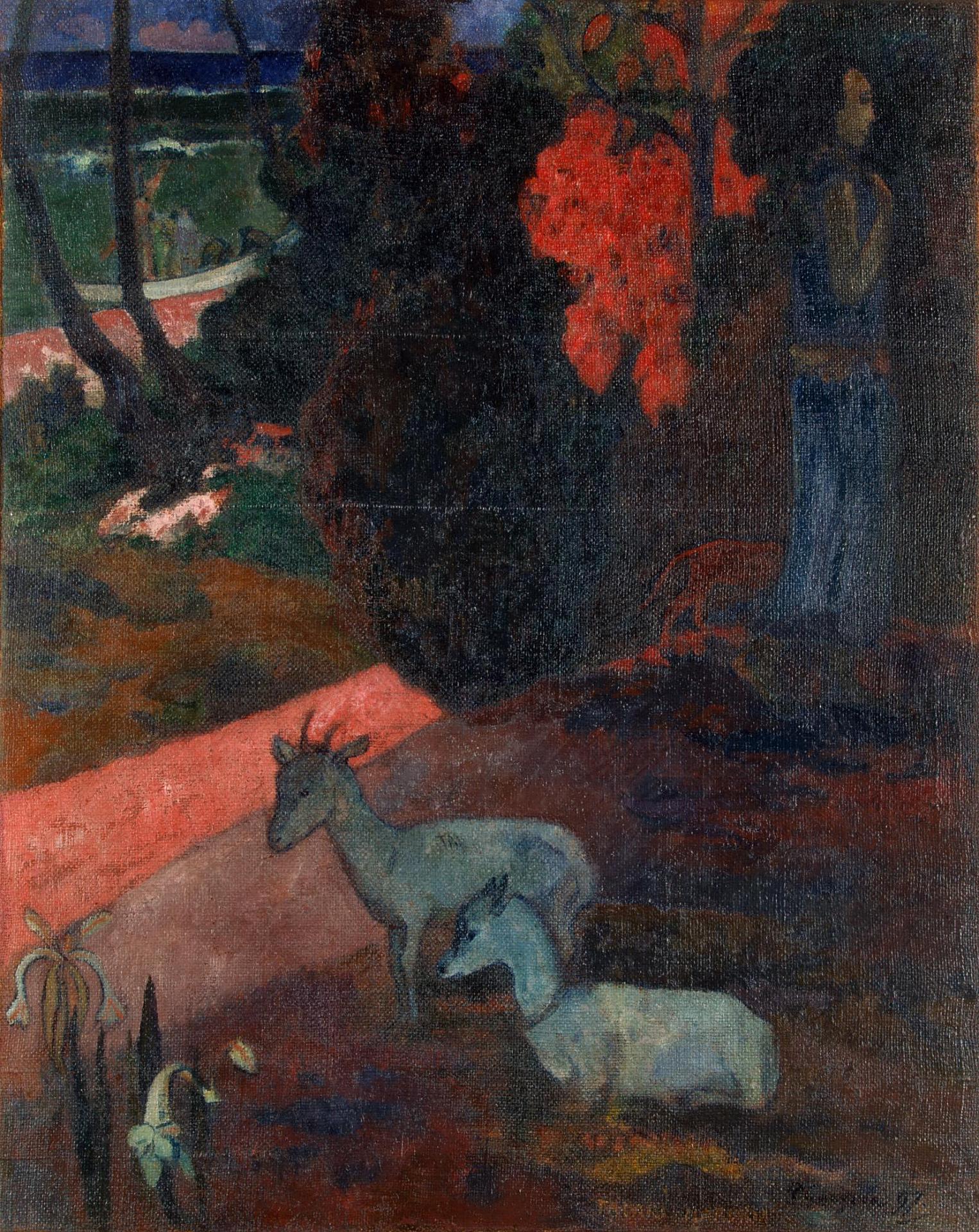 Reproduction du tableau « Paysage aux deux chèvres - Paul Gauguin » par Alpha Reproduction en peinture à l’huile
