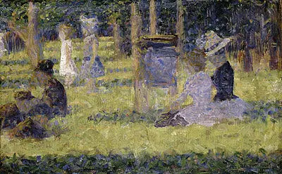 Reproduction du tableau « étude pour "Une baignade à Asnières" - Georges Seurat » par Alpha Reproduction en peinture à l’huile