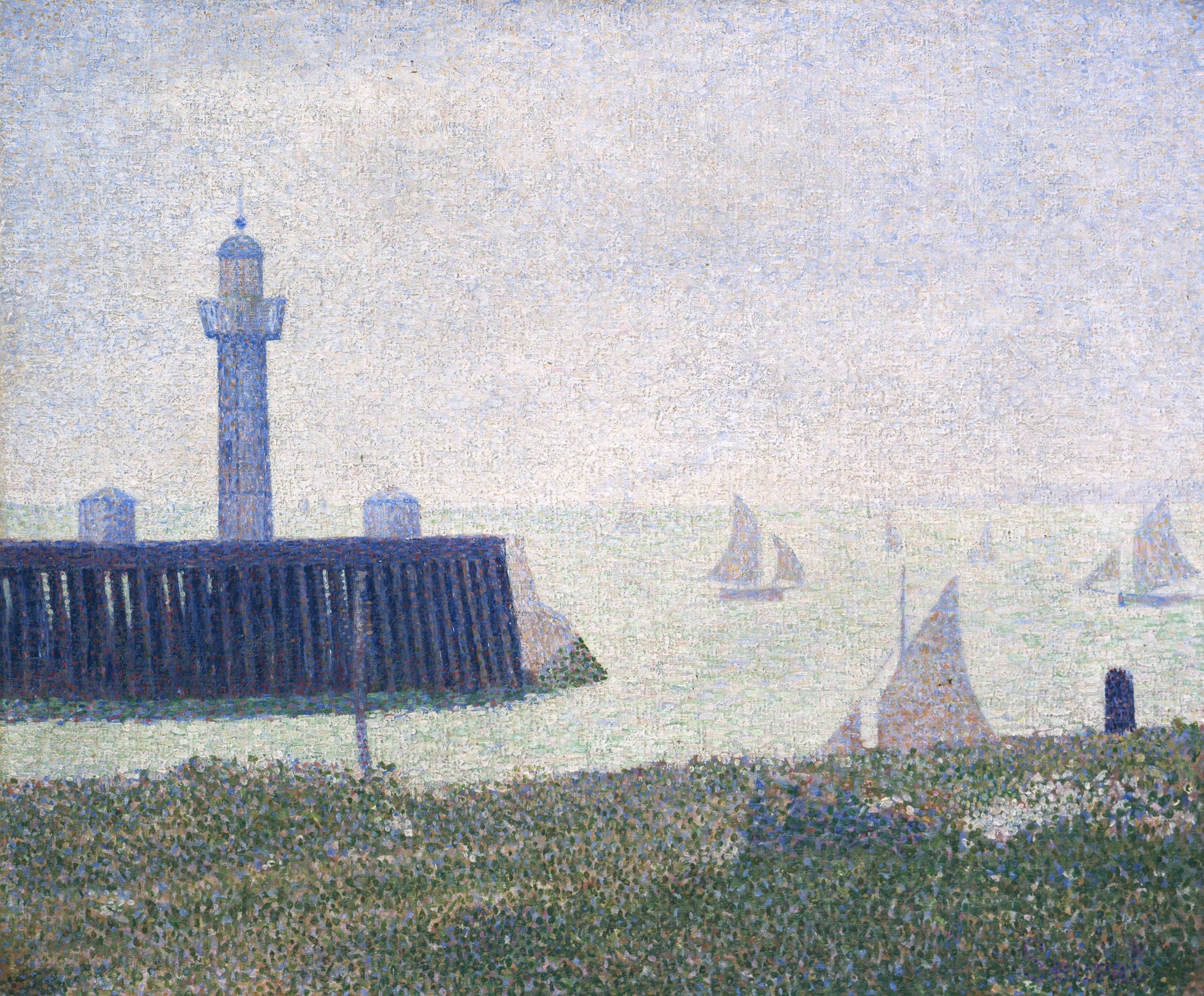 Reproduction du tableau « Bout de jetée, Honfleur - Georges Seurat » par Alpha Reproduction en peinture à l’huile