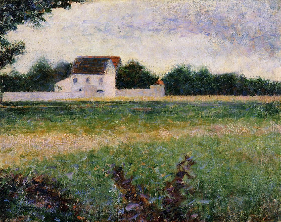 Reproduction du tableau « Paysage de l'Île-de-France - Georges Seurat » par Alpha Reproduction en peinture à l’huile