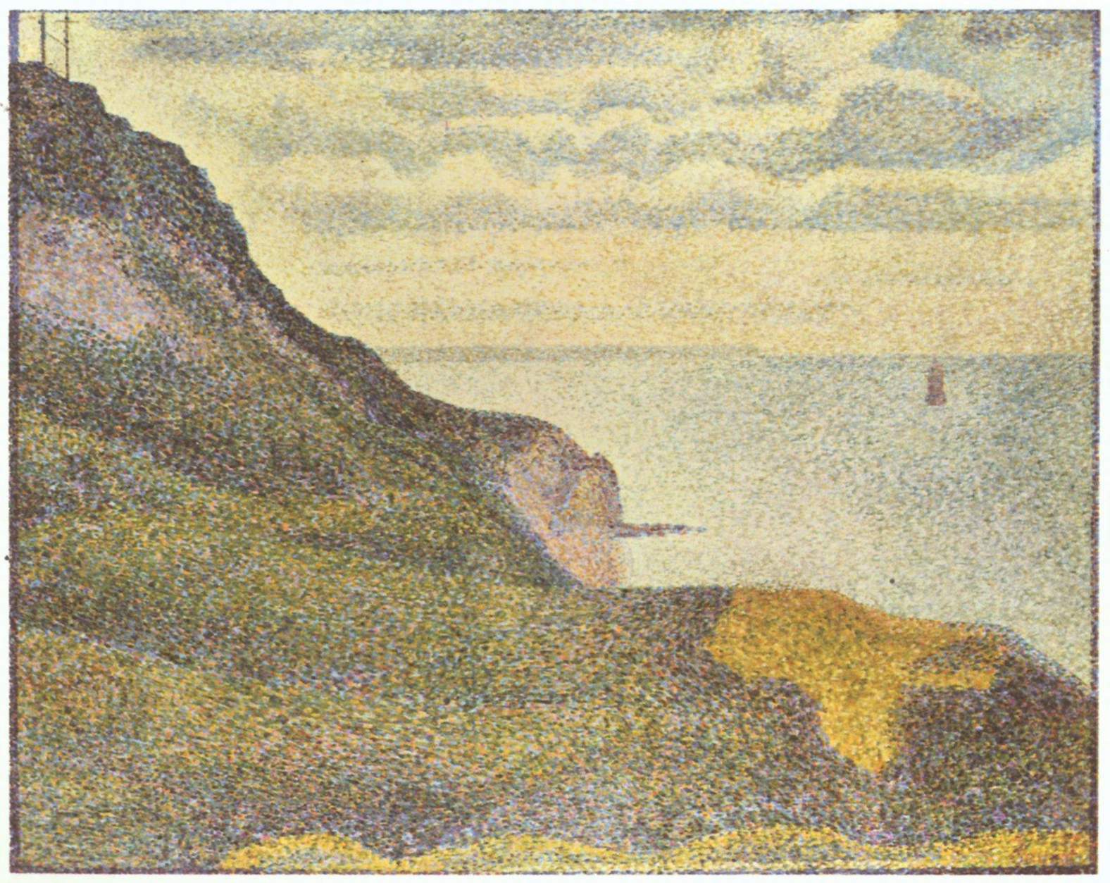 Reproduction du tableau « Paysage marin à Port-en-Bessin, Normandie - Georges Seurat » par Alpha Reproduction en peinture à l’huile