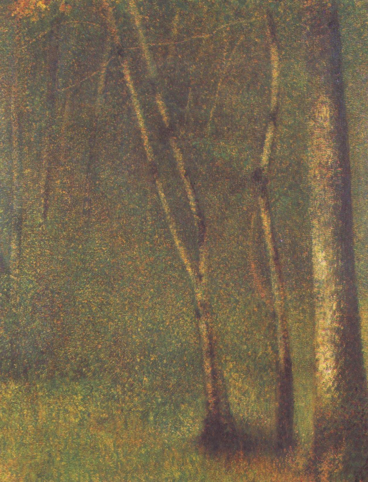 Reproduction du tableau « Sous-bois à Pontaubert - Georges Seurat » par Alpha Reproduction en peinture à l’huile