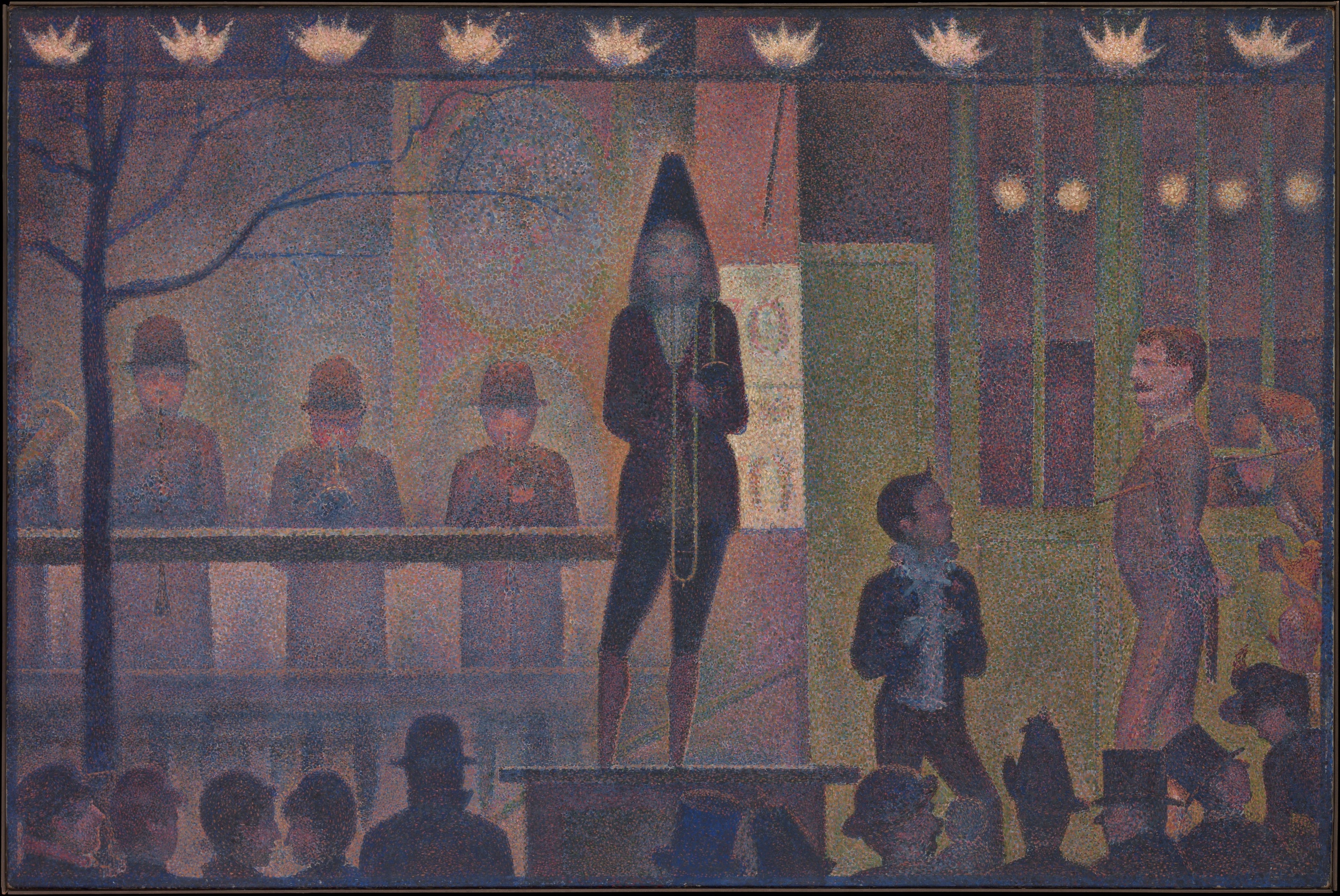 Reproduction du tableau « Parade de cirque - Georges Seurat » par Alpha Reproduction en peinture à l’huile