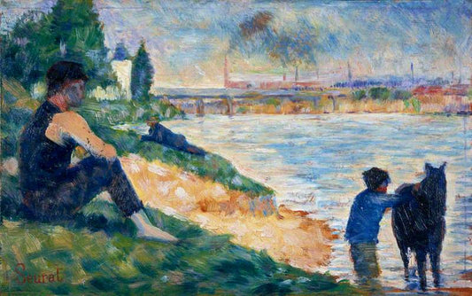 Reproduction du tableau « Baigneurs à Asnières (Étude III) - Georges Seurat » par Alpha Reproduction en peinture à l’huile