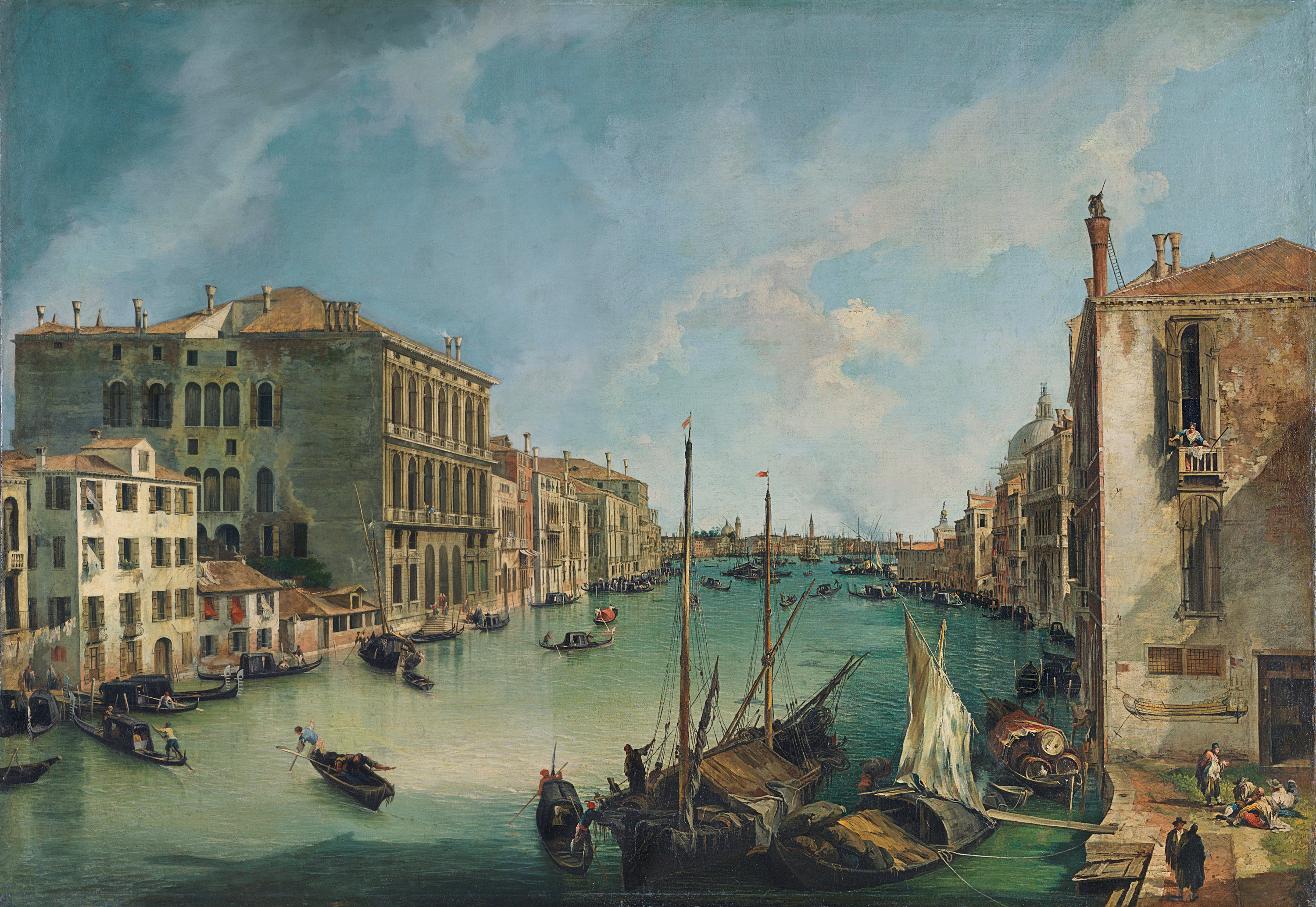 Le Grand Canal depuis la place San Vio à Venise - Canaletto