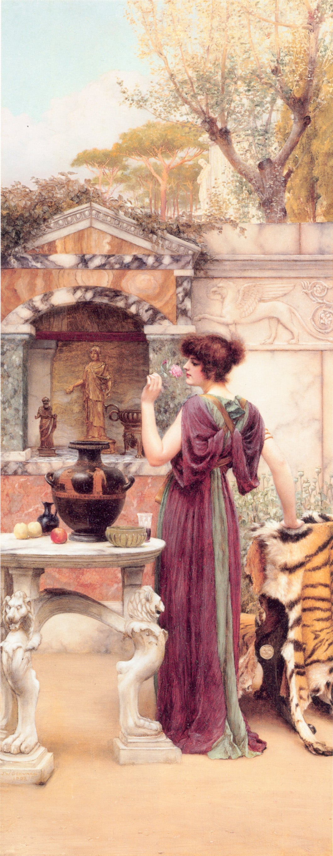 Au Jardin Sanctuaire, Pompéi - John William Godward