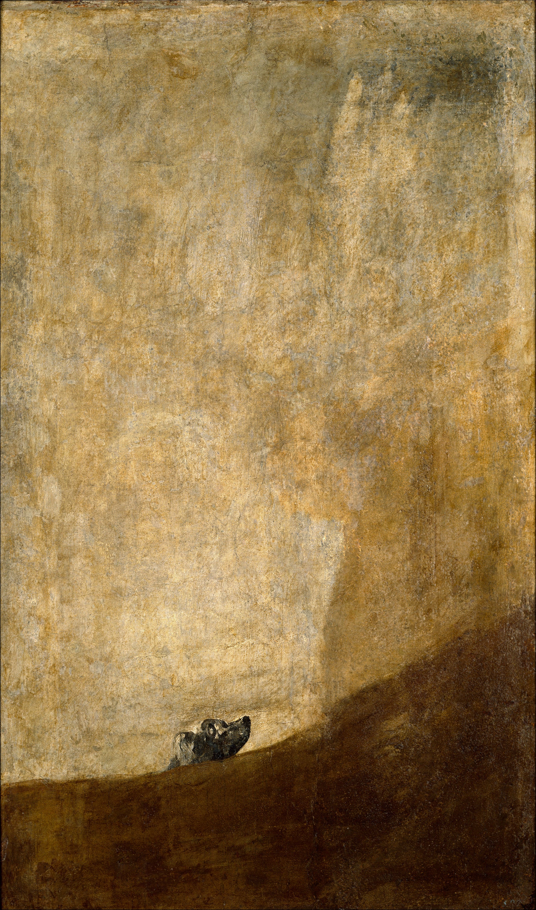 Reproduction du tableau « Le Chien - Francisco de Goya » par Alpha Reproduction en peinture à l’huile