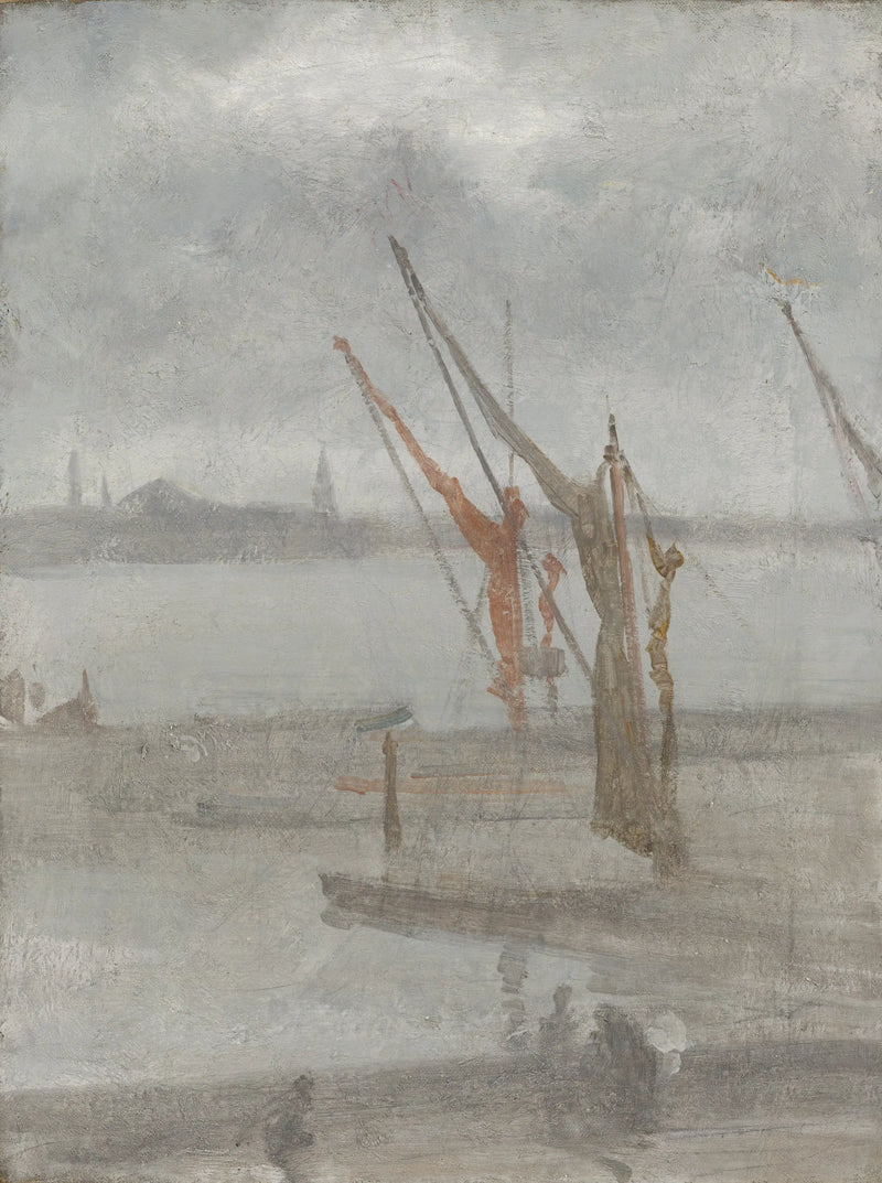 Grå og sølv: Chelsea Wharf - James Abbott McNeill Whistler