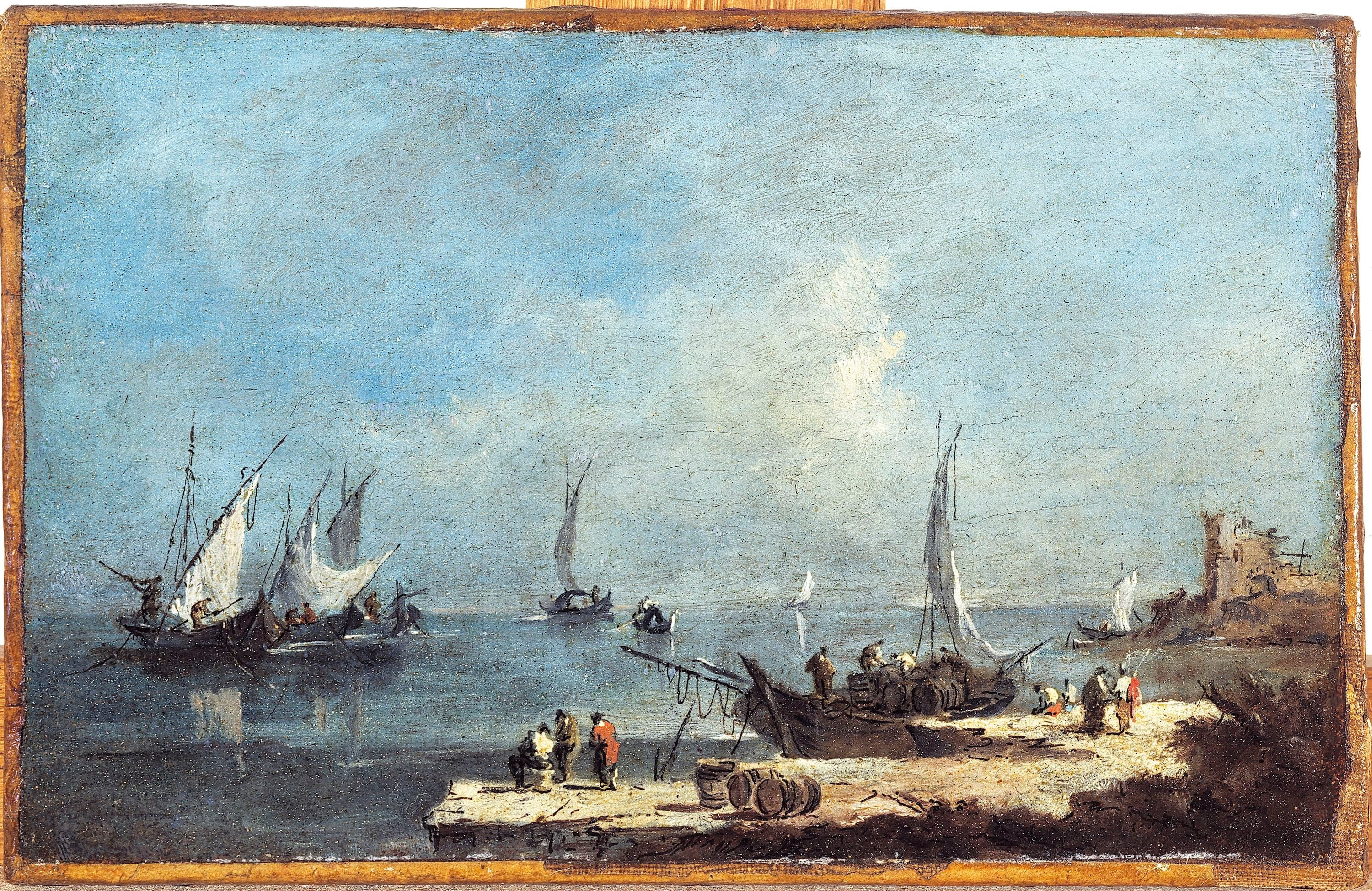 Vue d'un port, sur la lagune - Francesco Guardi