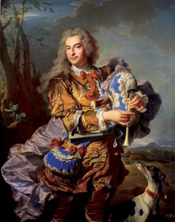 Portrett av Gaspard de Gueidan i Céladon som spiller musette - Hyacinthe Rigaud