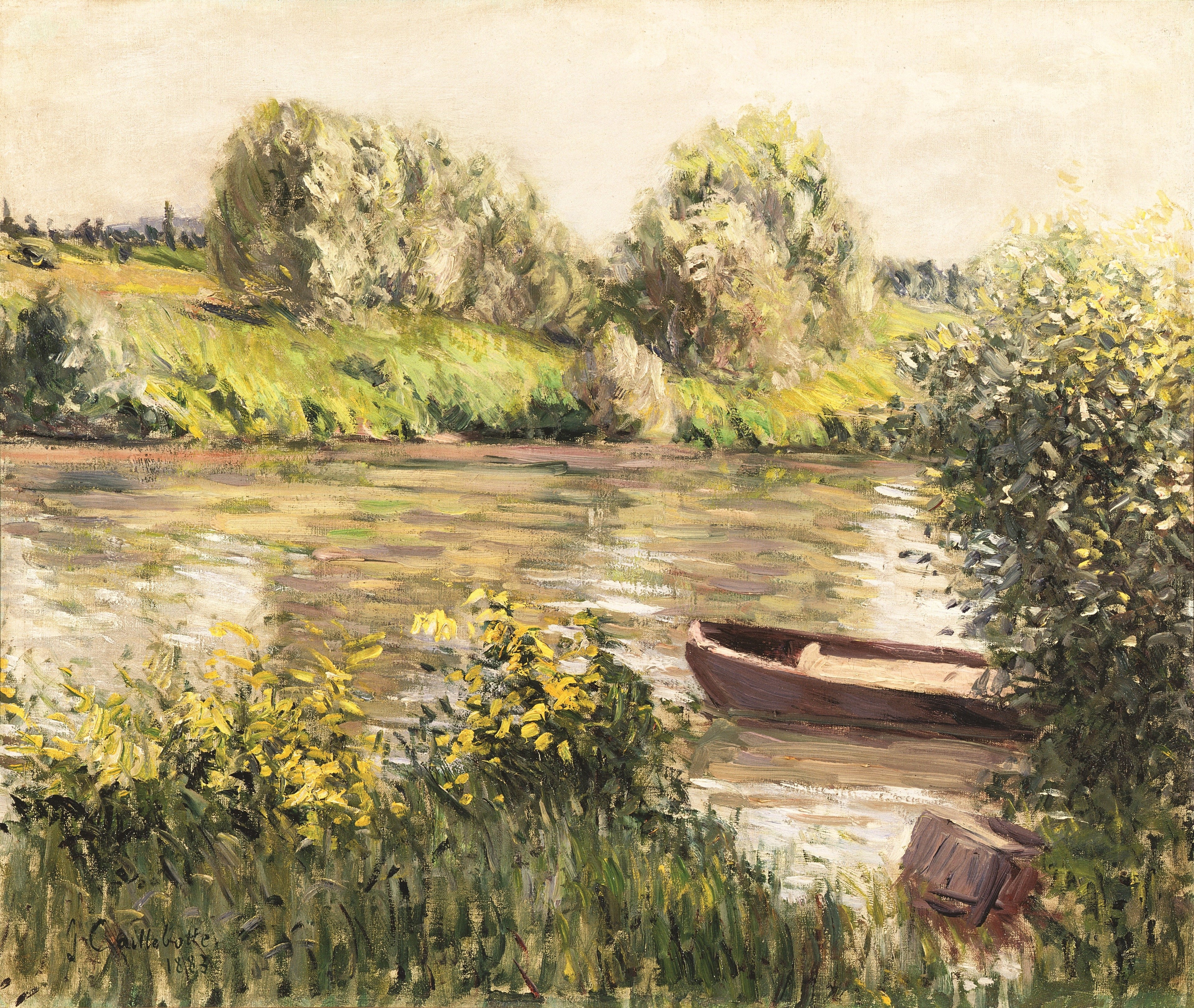 Reproduction du tableau « Barque près de la rive, effet d'automne - Gustave Caillebotte » par Alpha Reproduction en peinture à l’huile