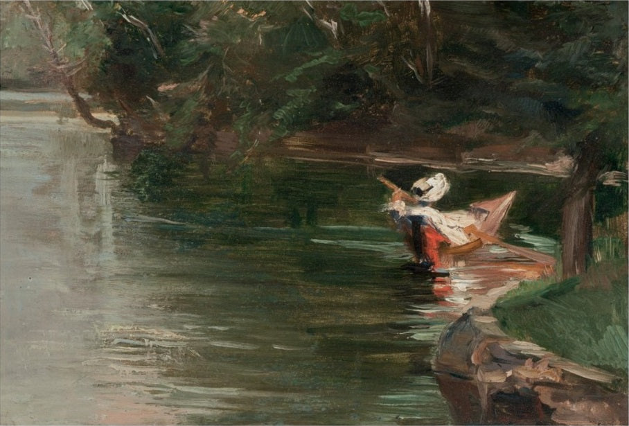 Reproduction du tableau « Bords de l'Yerres - Gustave Caillebotte » par Alpha Reproduction en peinture à l’huile