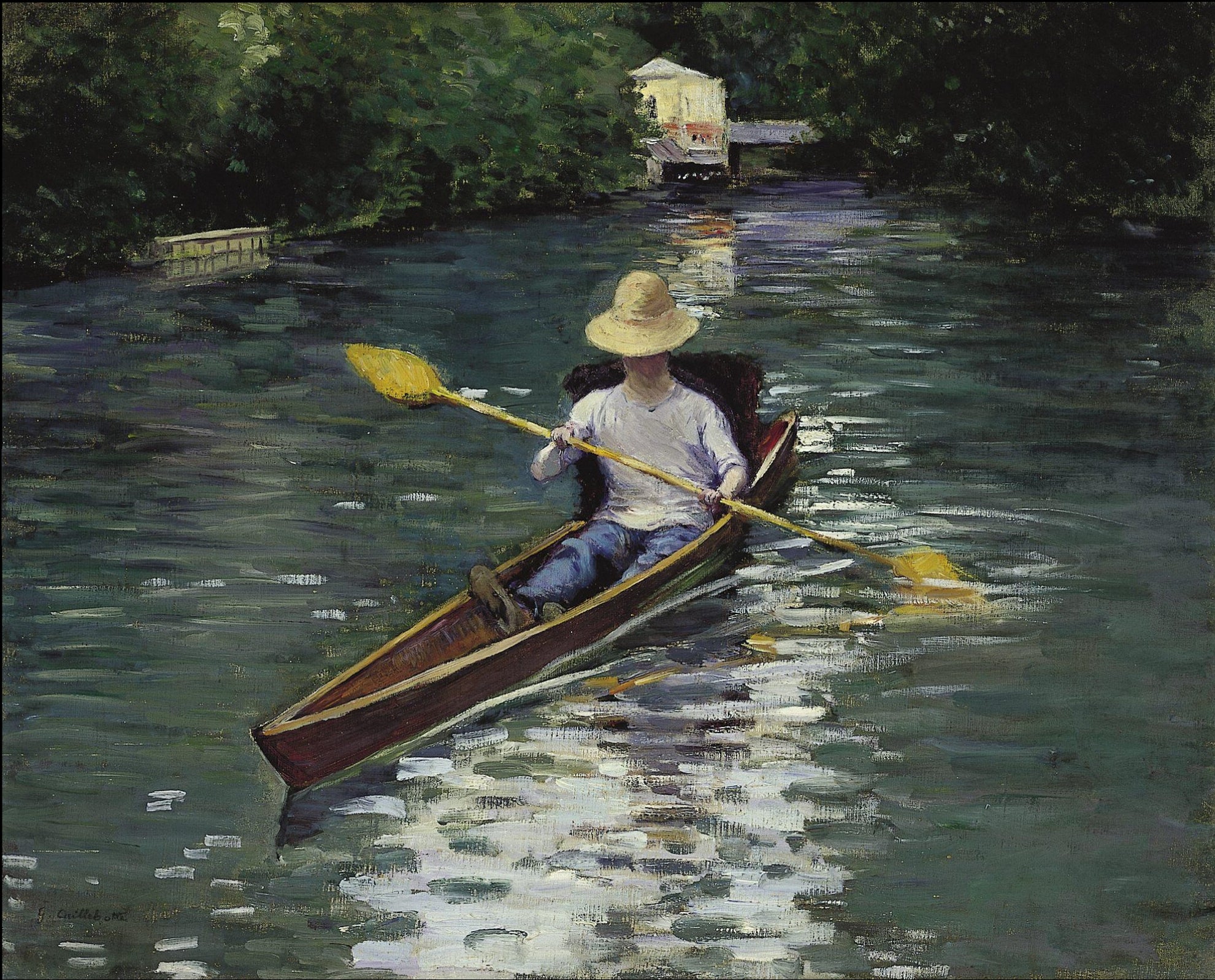 Reproduction du tableau « Périssoire sur l'Yerres - Gustave Caillebotte » par Alpha Reproduction en peinture à l’huile