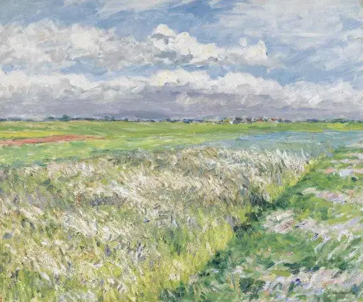Reproduction du tableau « Les champs, plaine de Gennevilliers, étude en jaune et vert - Gustave Caillebotte » par Alpha Reproduction en peinture à l’huile