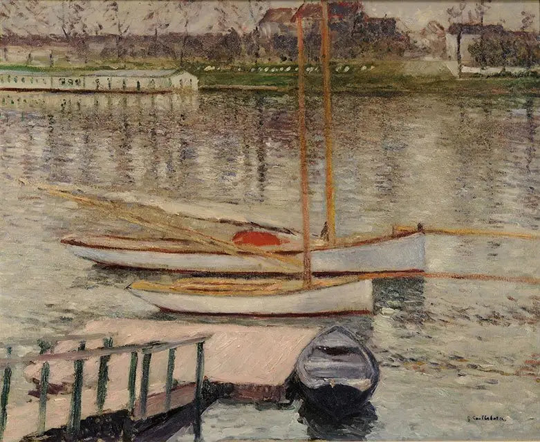 Reproduction du tableau « Voiliers au mouillage sur la Seine, à Argenteuil - Gustave Caillebotte » par Alpha Reproduction en peinture à l’huile