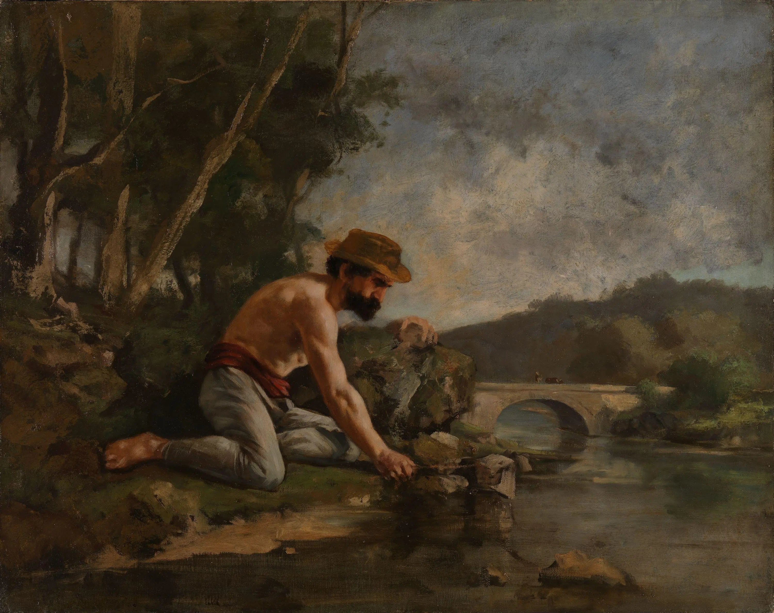 Pêcheur à la ligne - Gustave Courbet - Alpha Reproduction