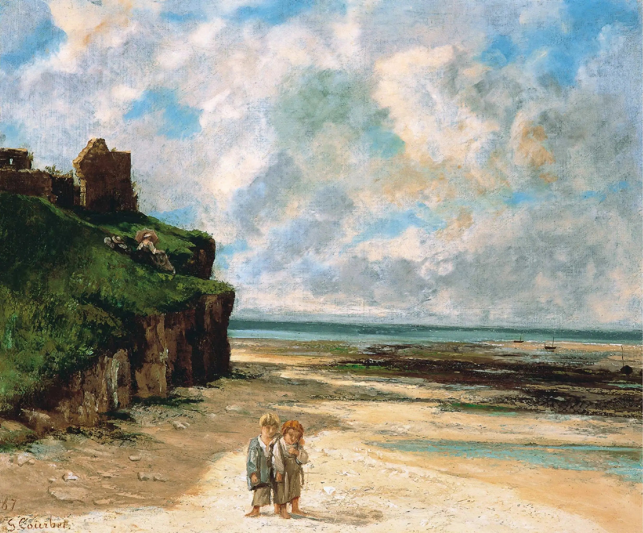 La plage de Saint-Aubin-sur-Mer - Gustave Courbet - Alpha Reproduction