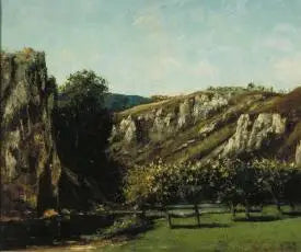 Paysage de montagne avec arbres fruitiers Ornans - Gustave Courbet - Alpha Reproduction