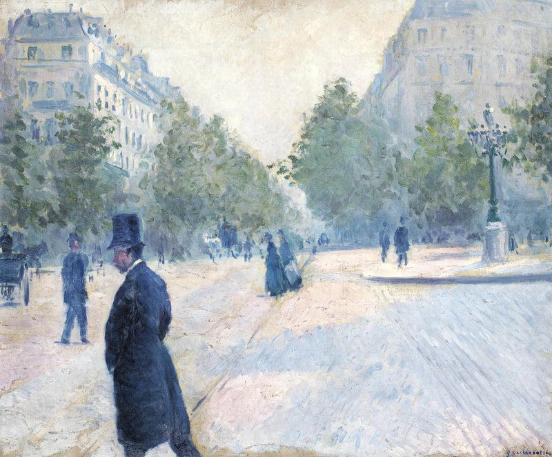Plassen Saint-Augustin, tåkete vær - Gustave Caillebotte