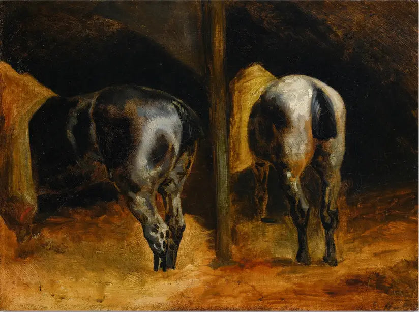 Reproduction du tableau « Groupes de chevaux - Théodore Géricault » par Alpha Reproduction en peinture à l’huile