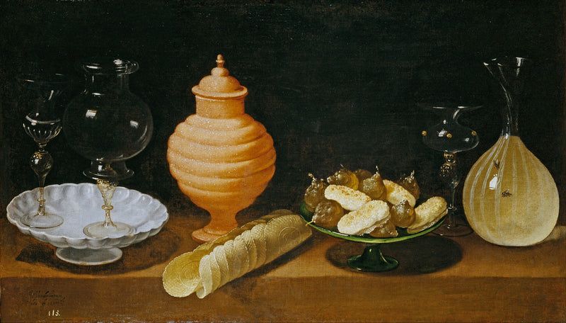 Nature morte de verre, de poterie et de confiseries - Juan van der Hamen
