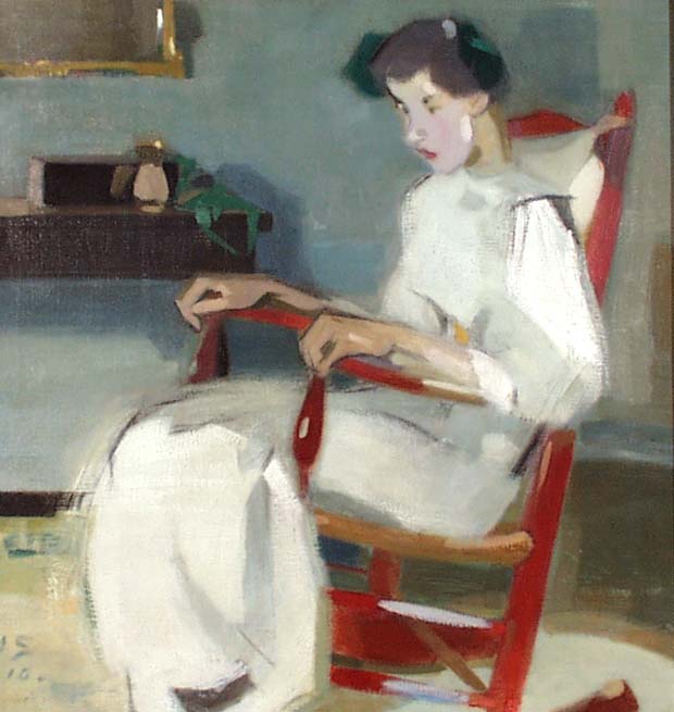 On the rocking chair - Helene Schjerfbeck