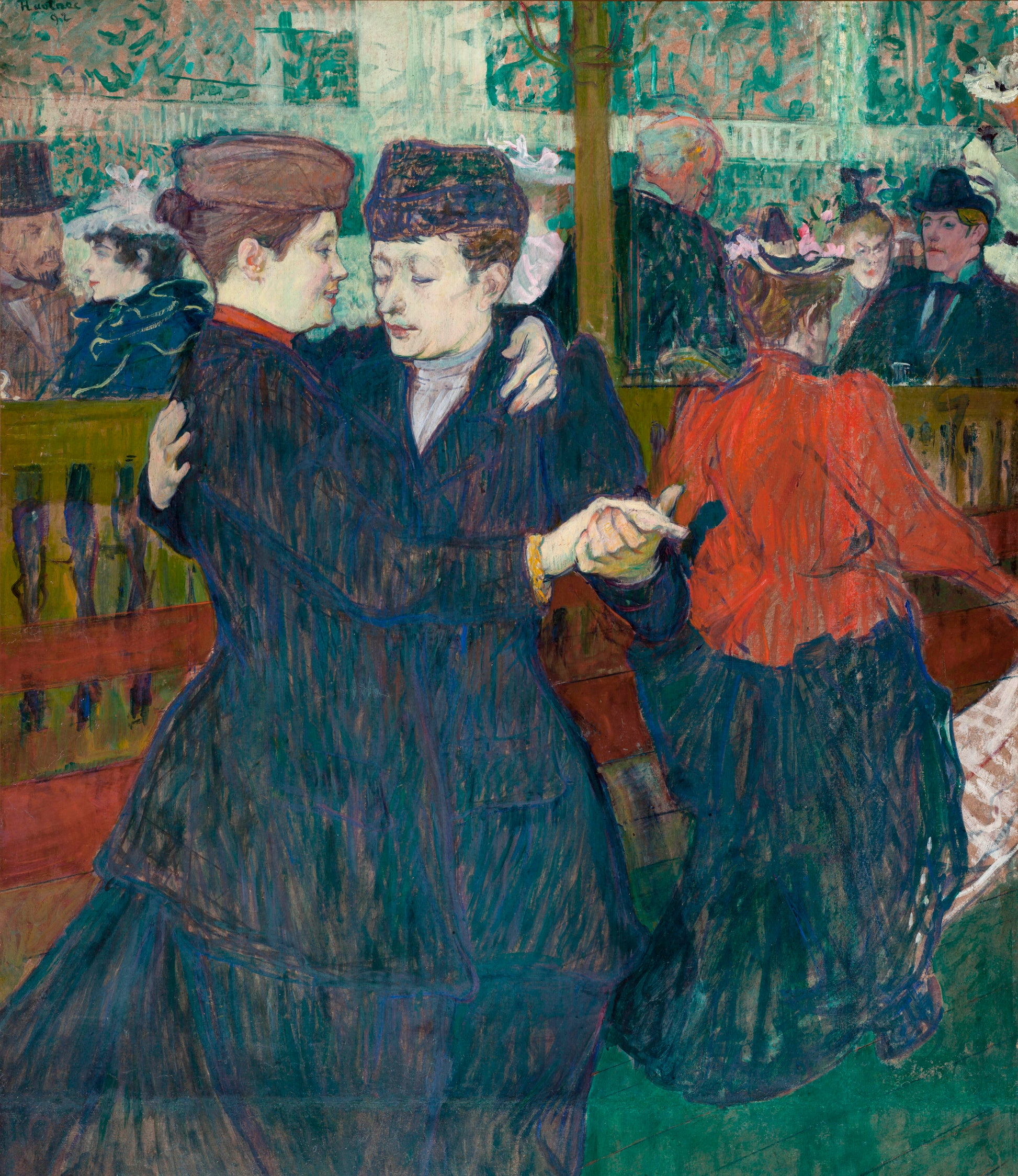 Reproduction du tableau « Deux femmes dansant au Moulin-Rouge - Henri de Toulouse-Lautrec » par Alpha Reproduction en peinture à l’huile