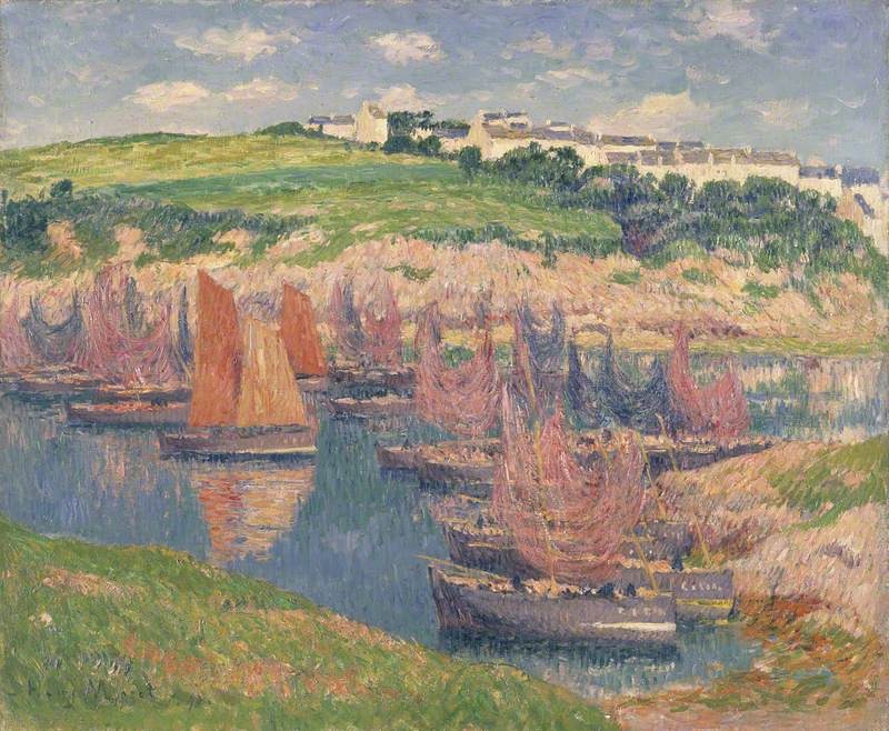 Bateaux de pêche à Douelan - Henry Moret - Alpha Reproduction