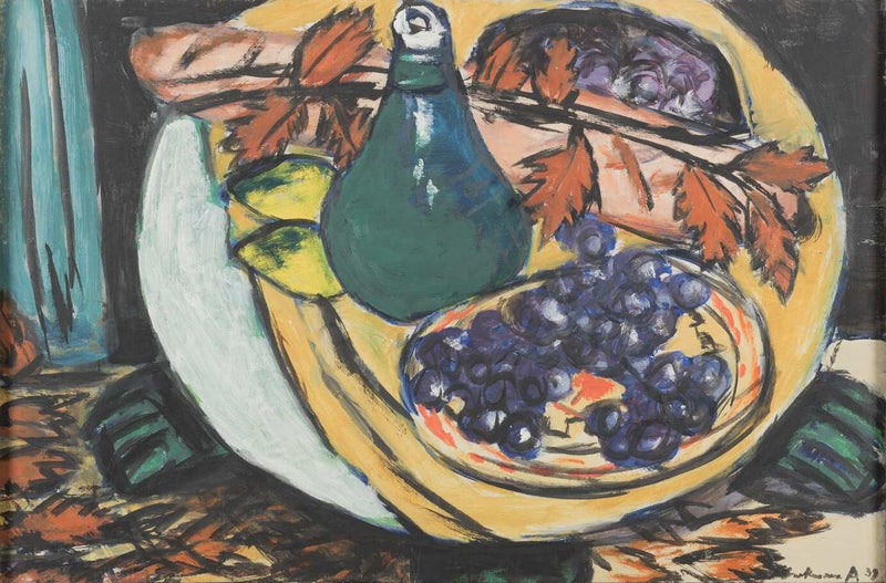 Herbststillleben mit Weintrauben (1939) - Max Beckmann