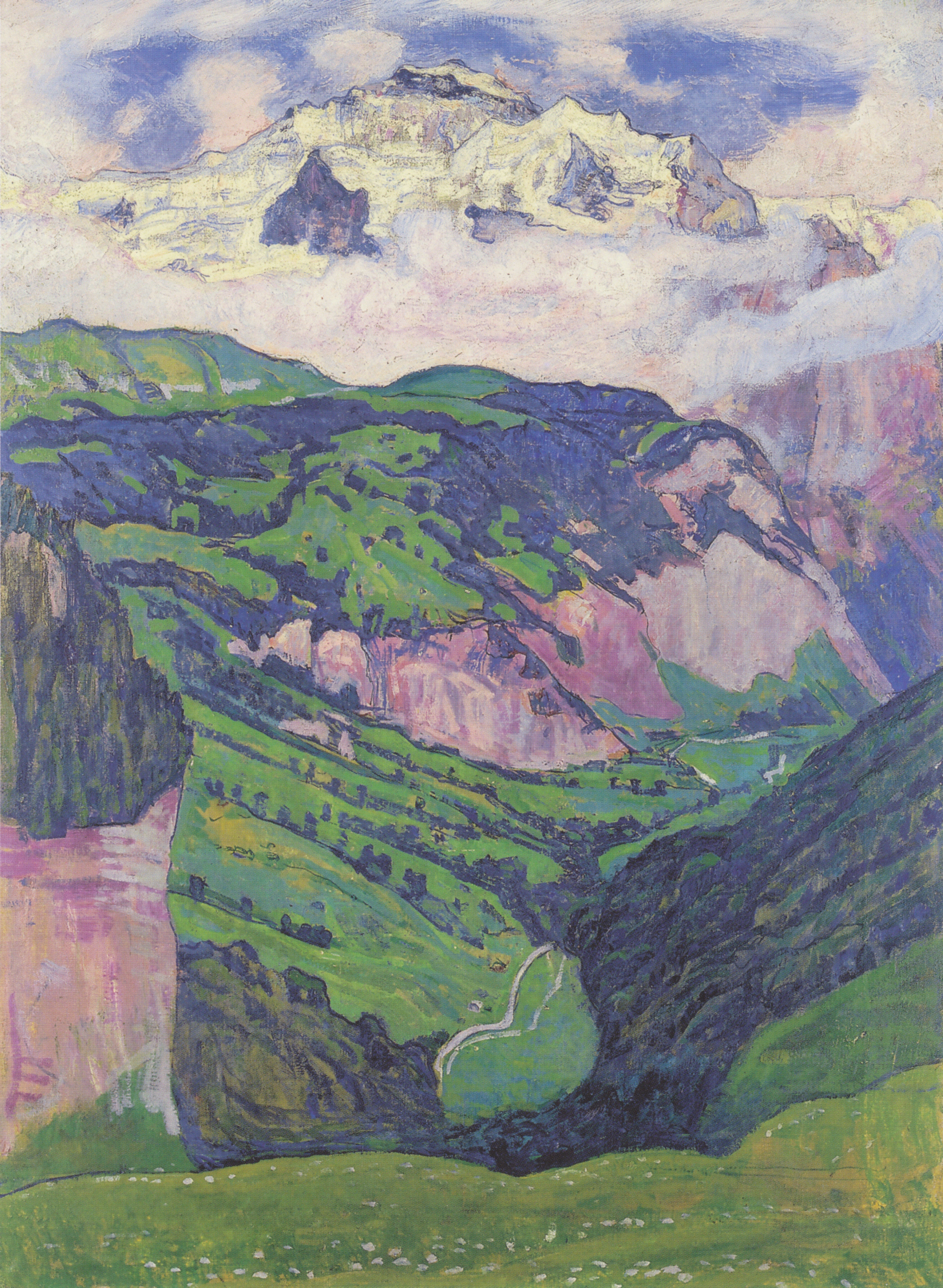 Le massif de la Jungfrau vu d’Isenfluh - Ferdinand Hodler - Alpha Reproduction