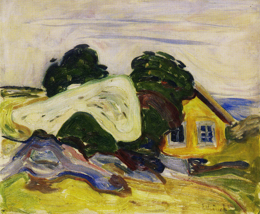 Reproduction du tableau « maison à Åsgprdstrand - Edvard Munch » par Alpha Reproduction en peinture à l’huile