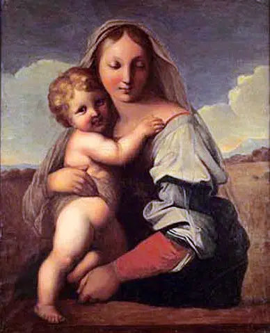 Jomfru med barnet - Jean-Auguste-Dominique Ingres
