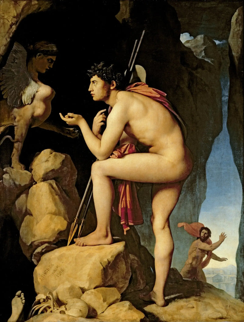 Œdipus forklarer Sfinksens gåte - Jean-Auguste-Dominique Ingres