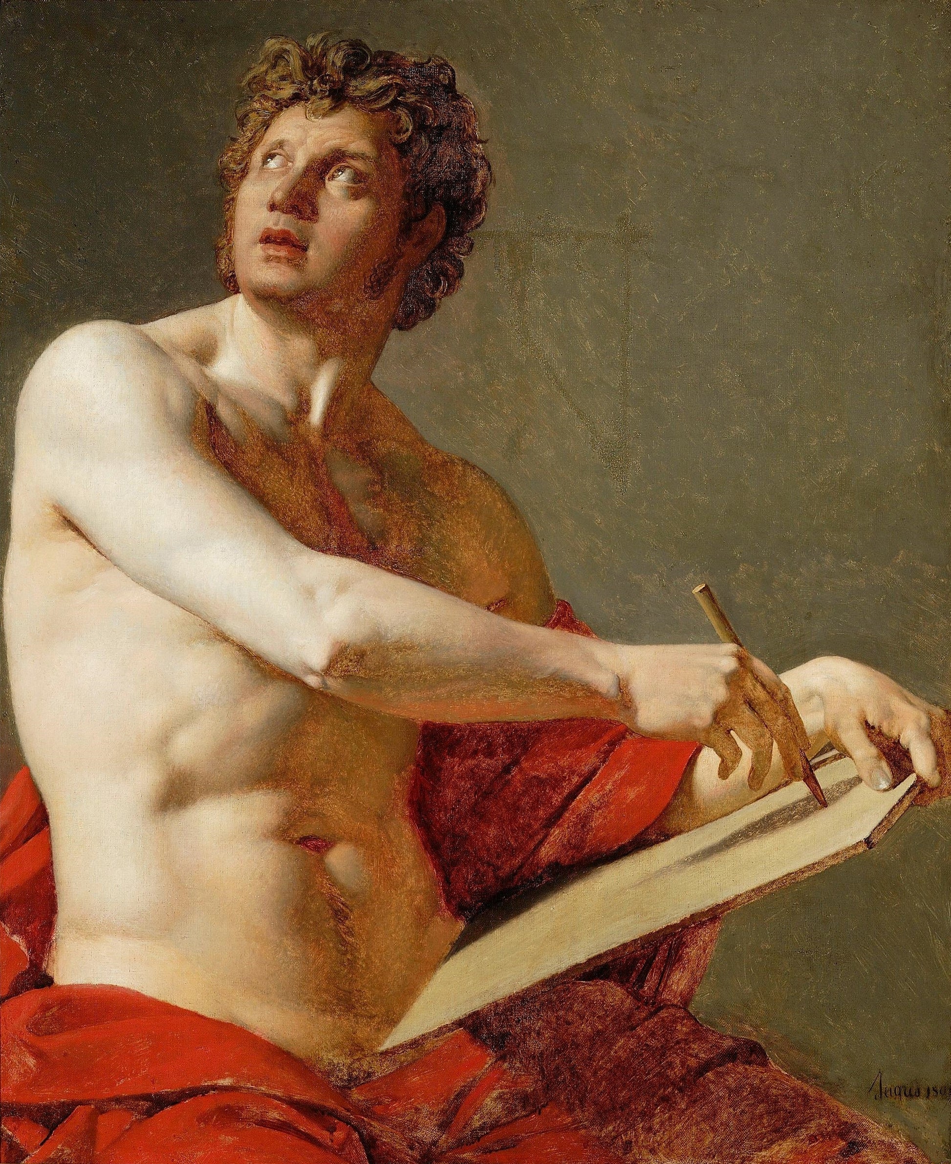 Den akademiske studien av en mannlig torso - Jean-Auguste-Dominique Ingres