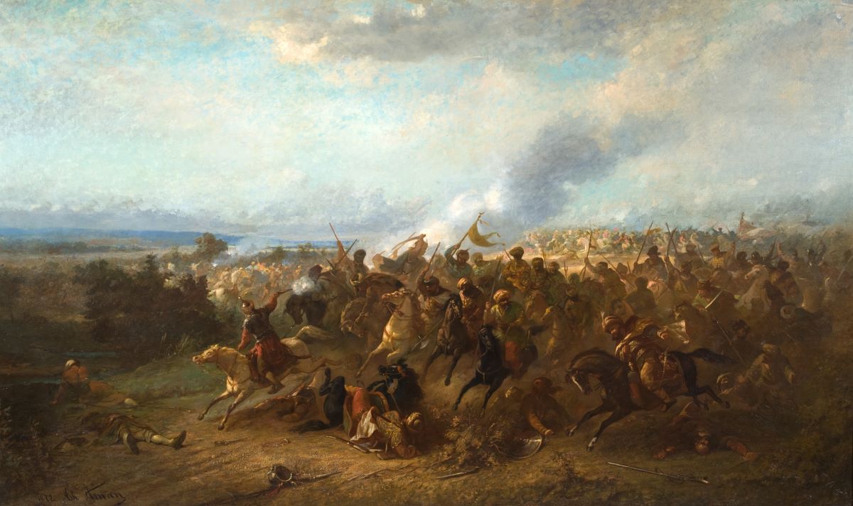 Les Turcs chassés à Călugăreni, Theodor Aman, 1872, peinture à l’huile