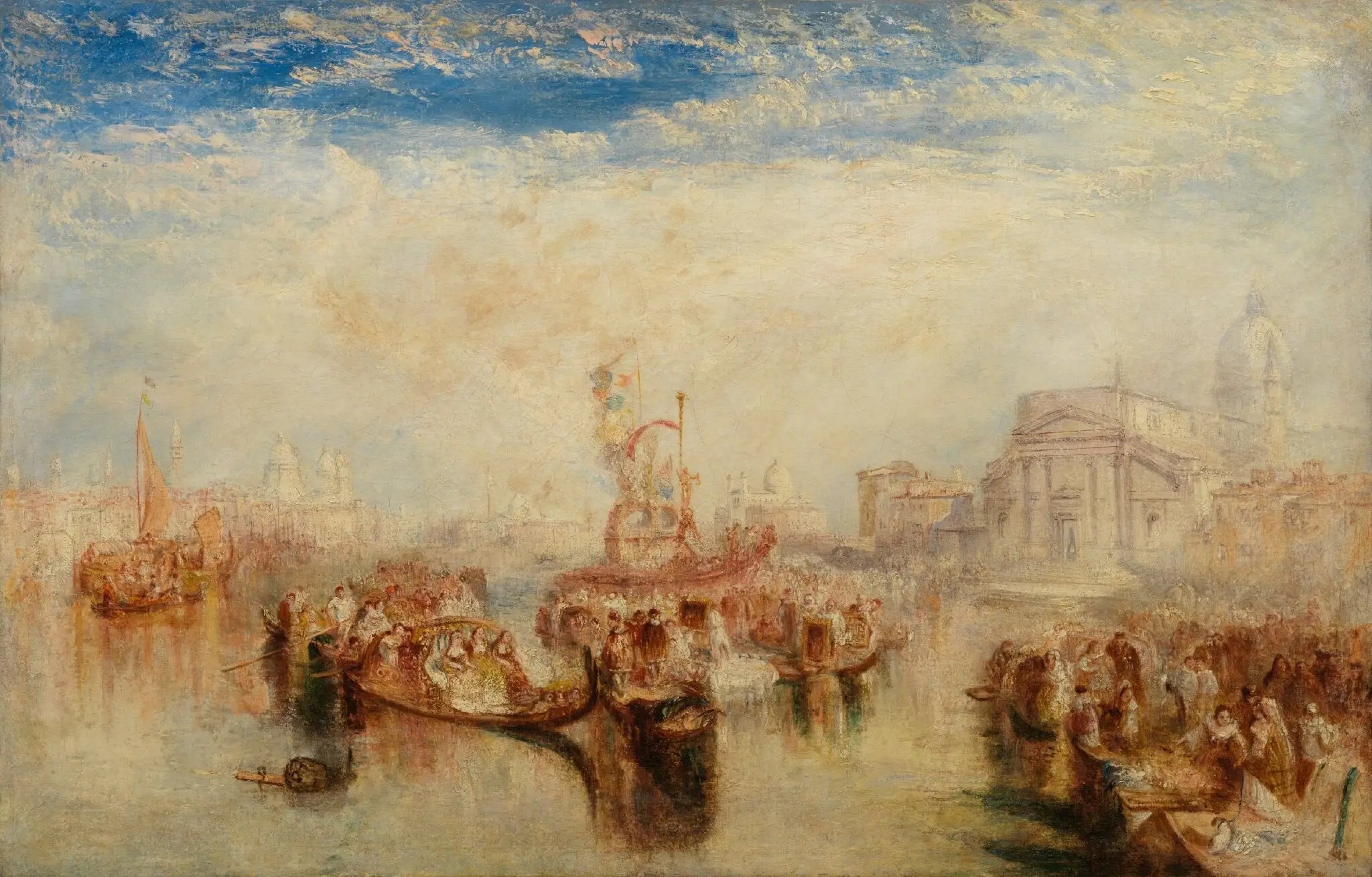 Reproduction du tableau « Depositing of John Bellini’s Three Pictures in La Chiesa Redentore, Venice - J. M. W. Turner » par Alpha Reproduction en peinture à l’huile