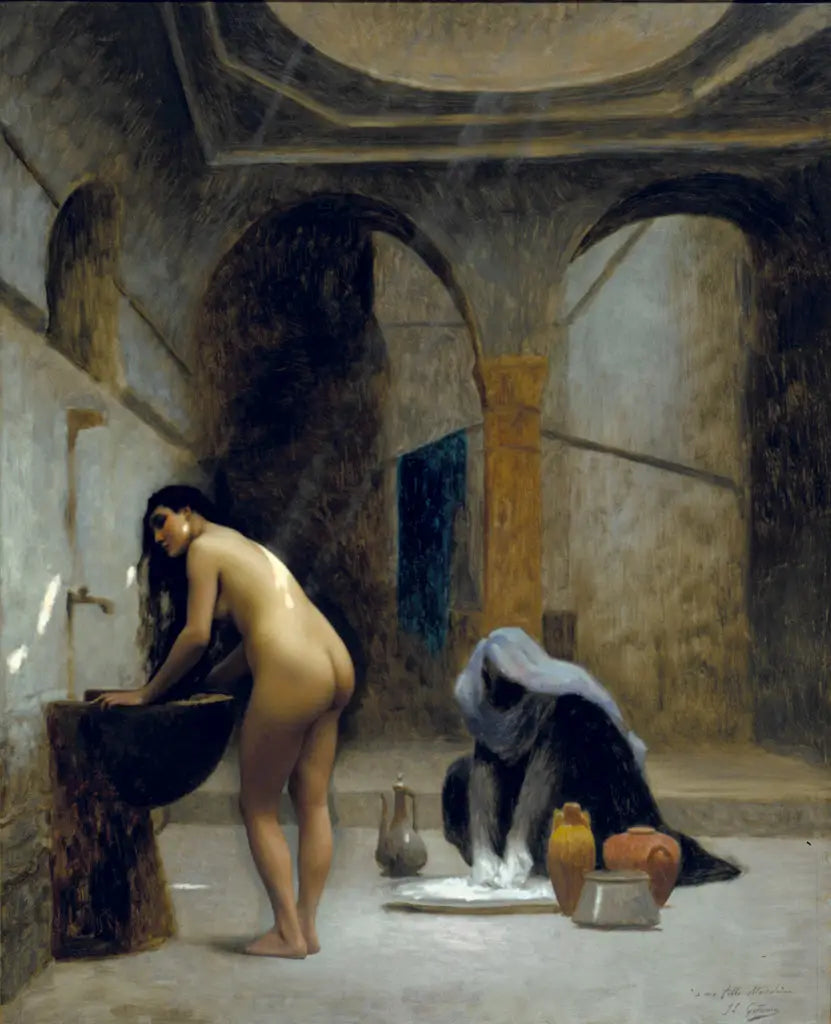 Reproduction du tableau « Bain maure - Jean-Léon Gérôme » par Alpha Reproduction en peinture à l’huile