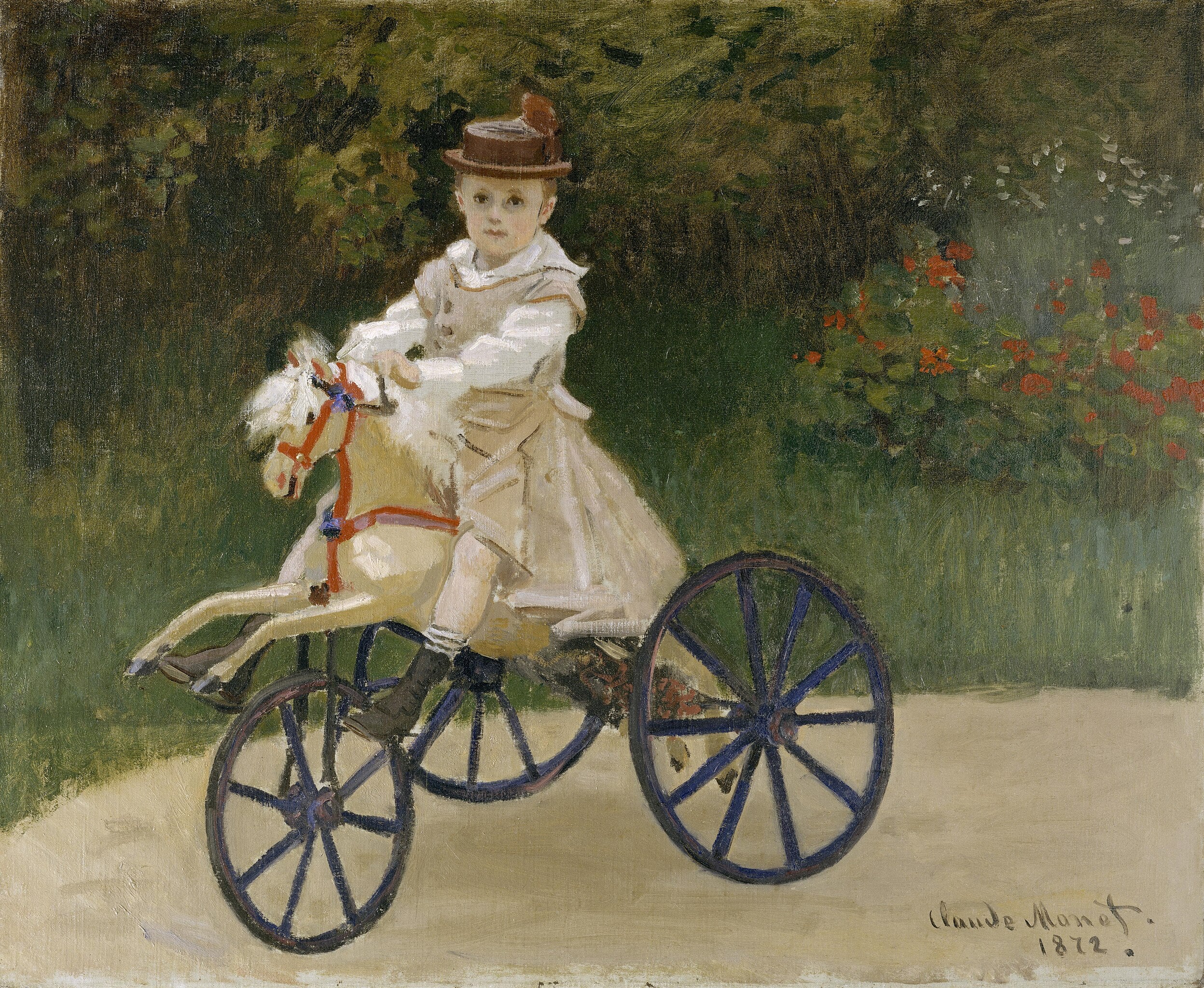 Jean Monet (1867-1913) på sin hobbyhest - Claude Monet
