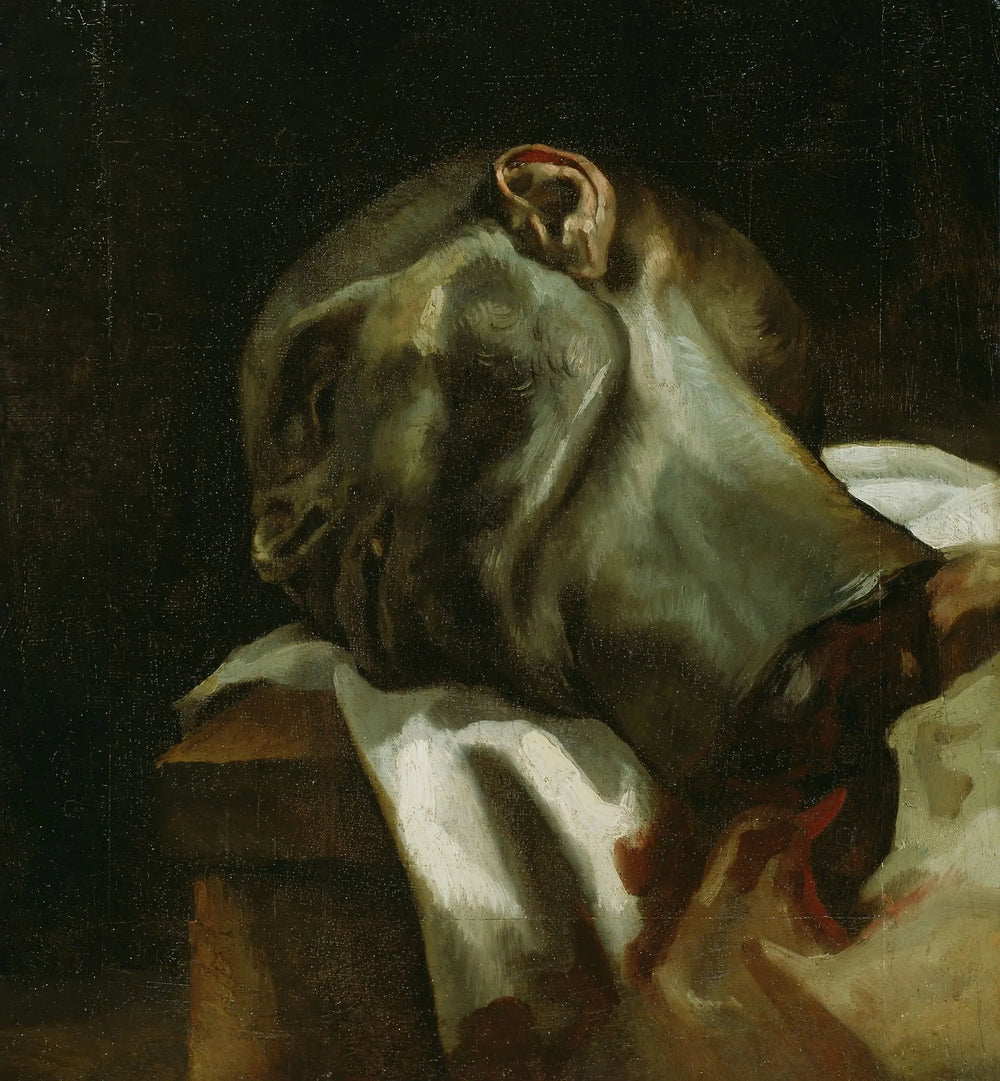 Reproduction du tableau « Tête d'un homme guillotiné - Théodore Géricault » par Alpha Reproduction en peinture à l’huile