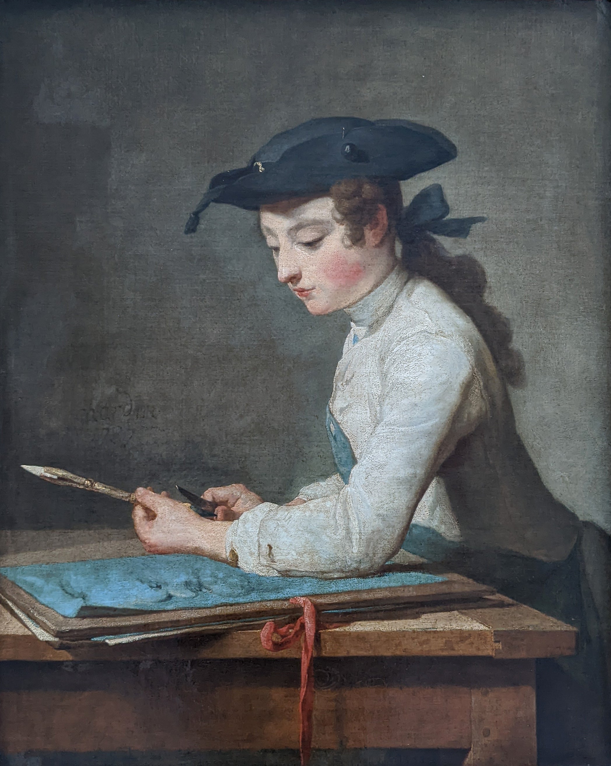 Jeune Dessinateur taillant son crayon - Jean Siméon Chardin