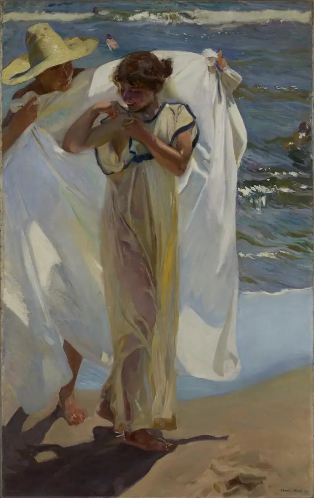 Reproduction du tableau « Après le bain - Joaquín Sorolla » par Alpha Reproduction en peinture à l’huile