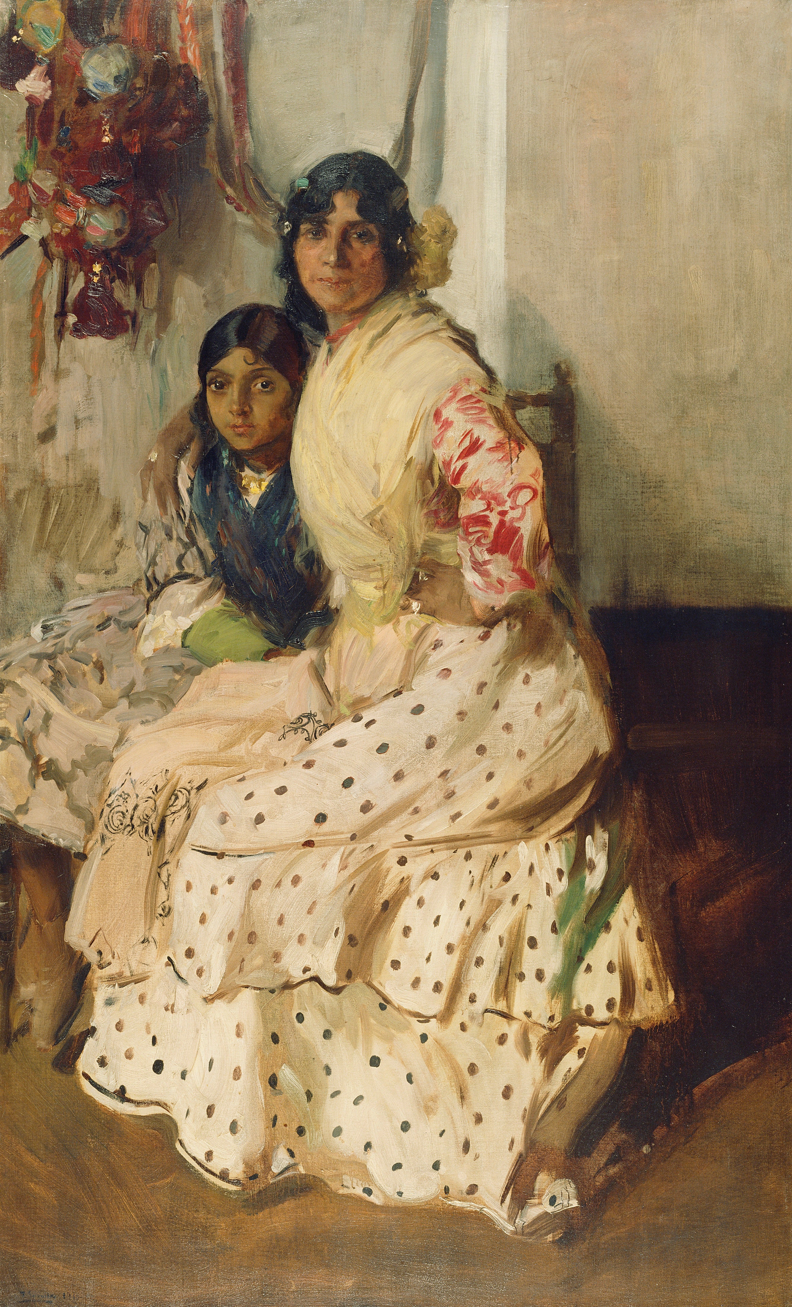 Reproduction du tableau « Pepilla la gitane et sa fille - Joaquín Sorolla » par Alpha Reproduction en peinture à l’huile
