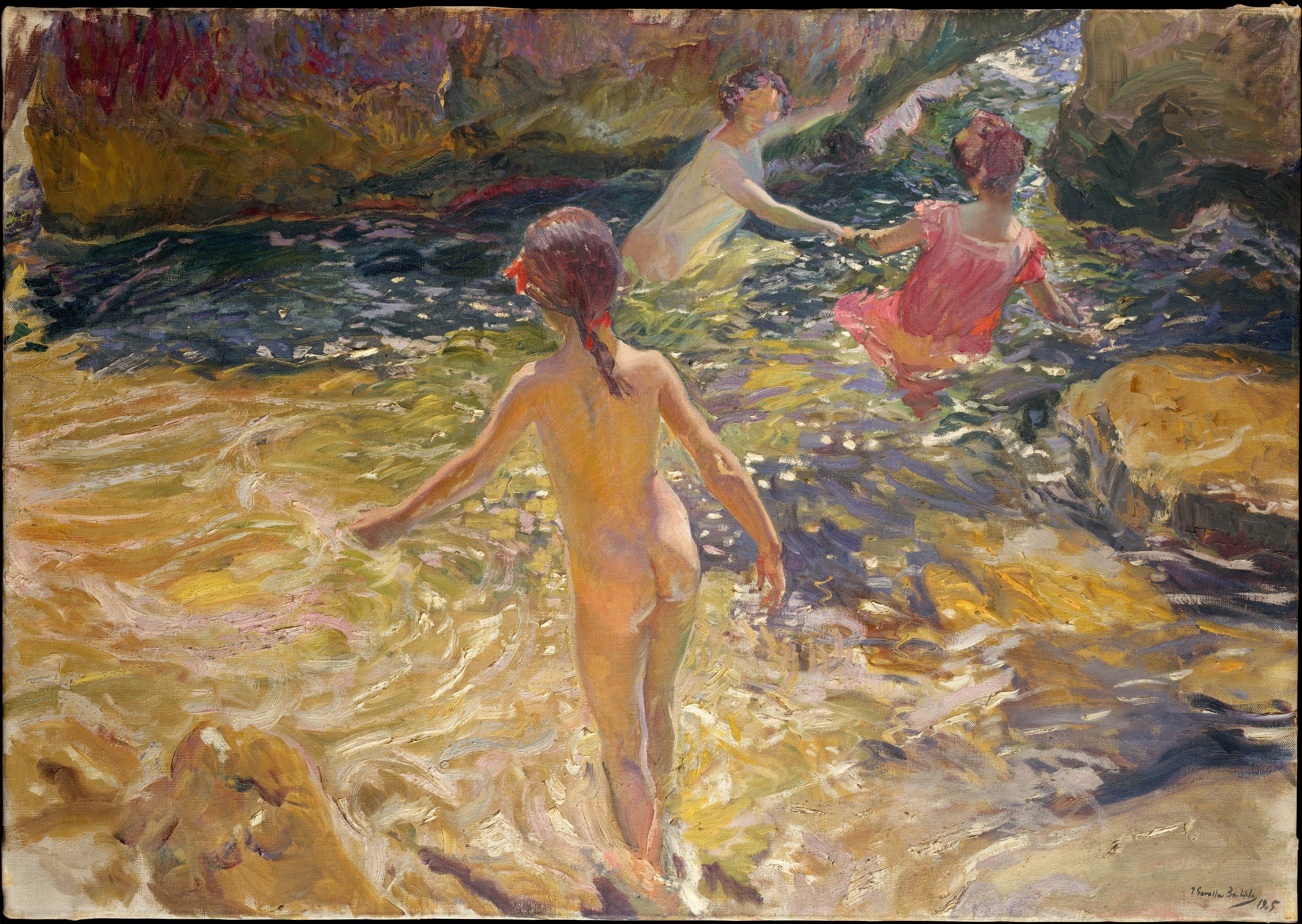 Reproduction du tableau « Le Bain - Joaquín Sorolla » par Alpha Reproduction en peinture à l’huile