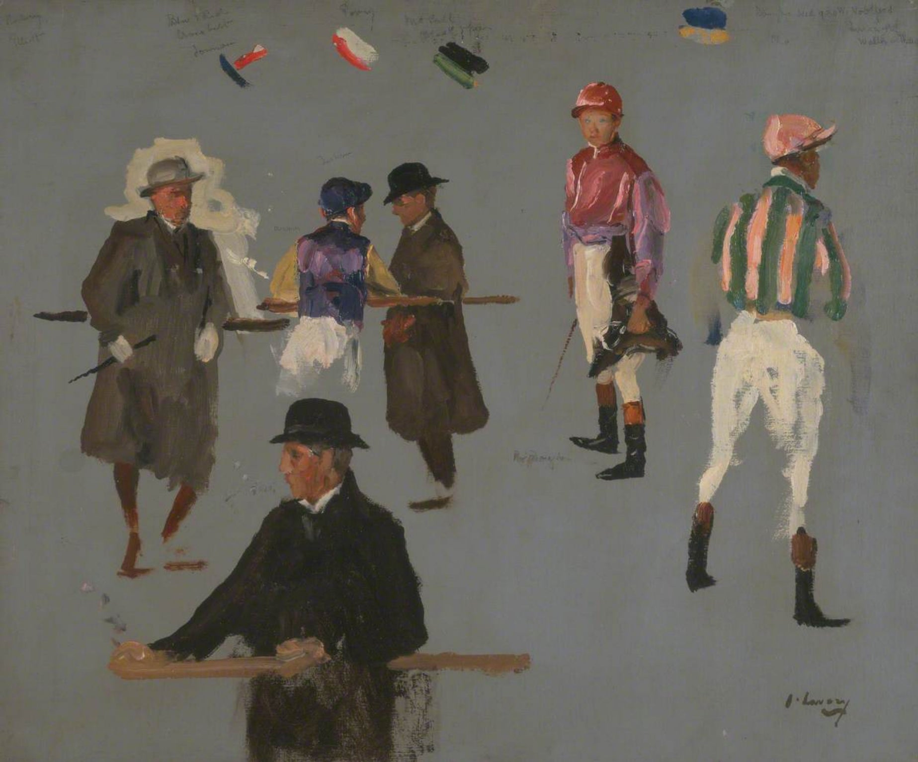 Jockeys et propriétaires à Epsom - John Lavery