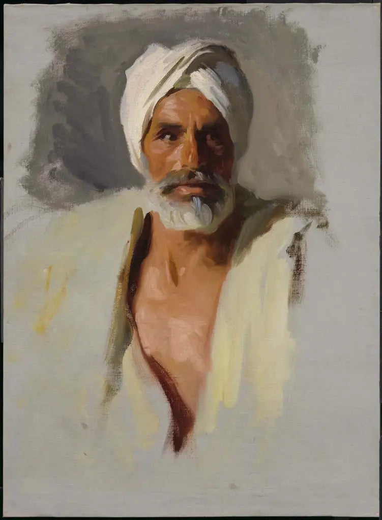 Reproduction du tableau « Tête d'un Arabe - John Singer Sargent » par Alpha Reproduction en peinture à l’huile
