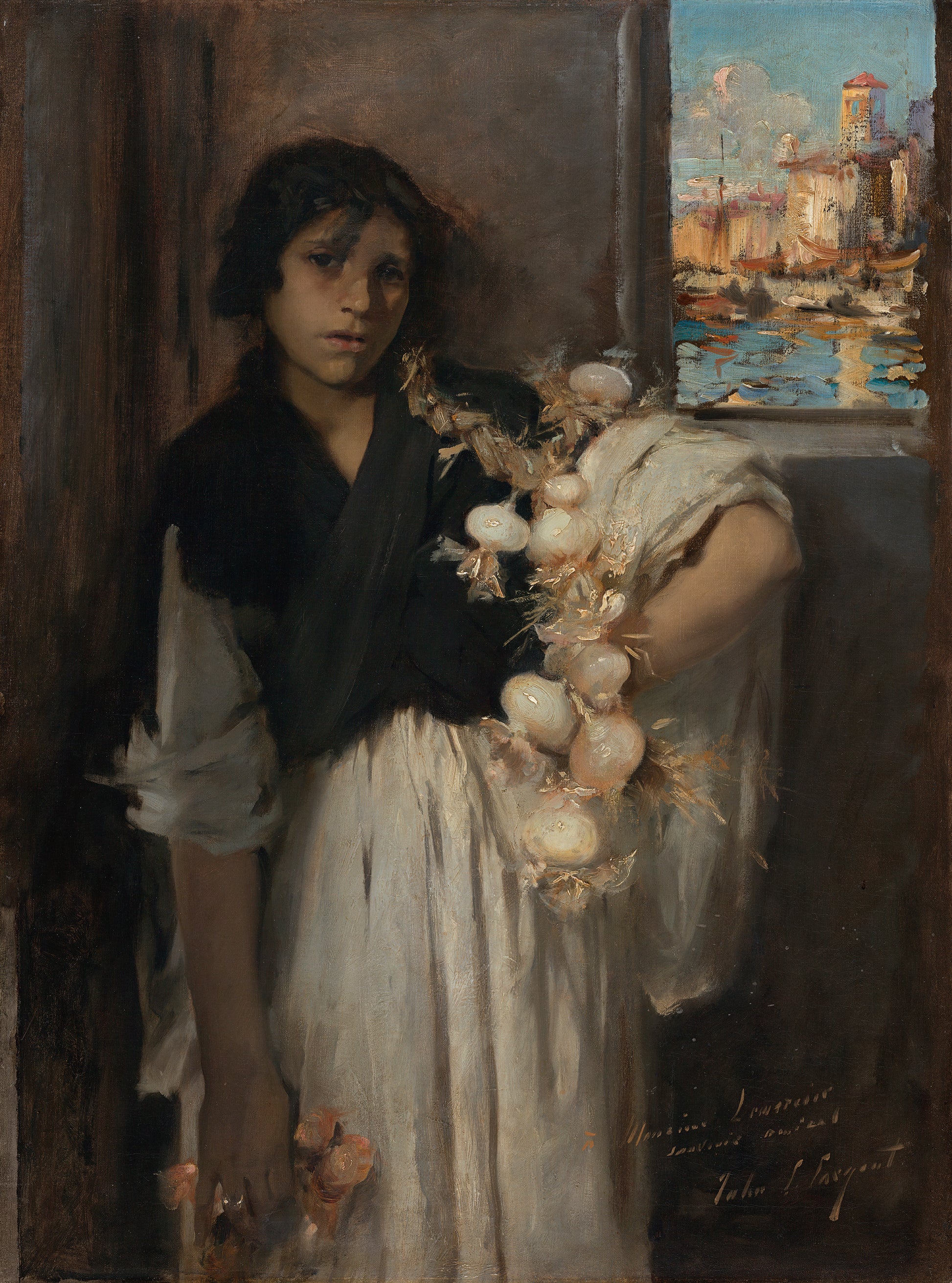 Reproduction du tableau « Vendeur d'oignons vénitien - John Singer Sargent » par Alpha Reproduction en peinture à l’huile