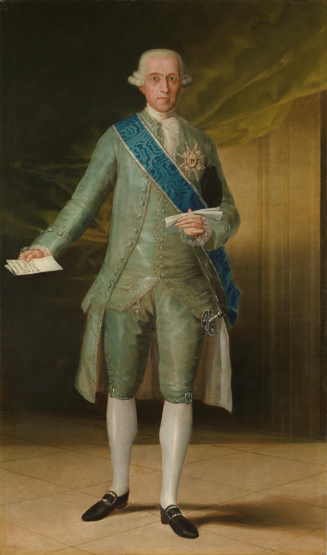 Reproduction du tableau « Portrait du Comte de Floridablanca - Francisco de Goya » par Alpha Reproduction en peinture à l’huile