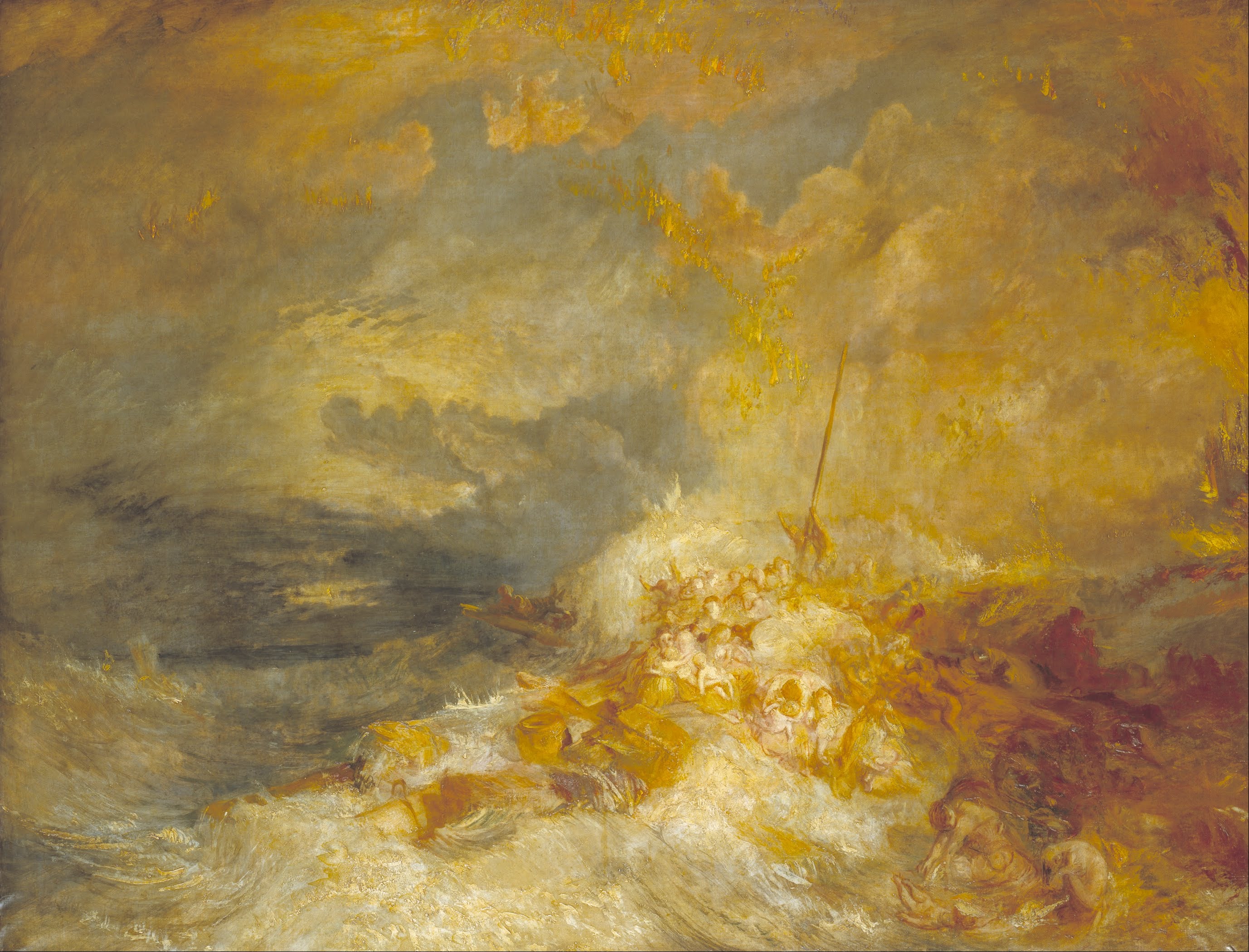 Reproduction du tableau « Désastre en mer - J. M. W. Turner » par Alpha Reproduction en peinture à l’huile
