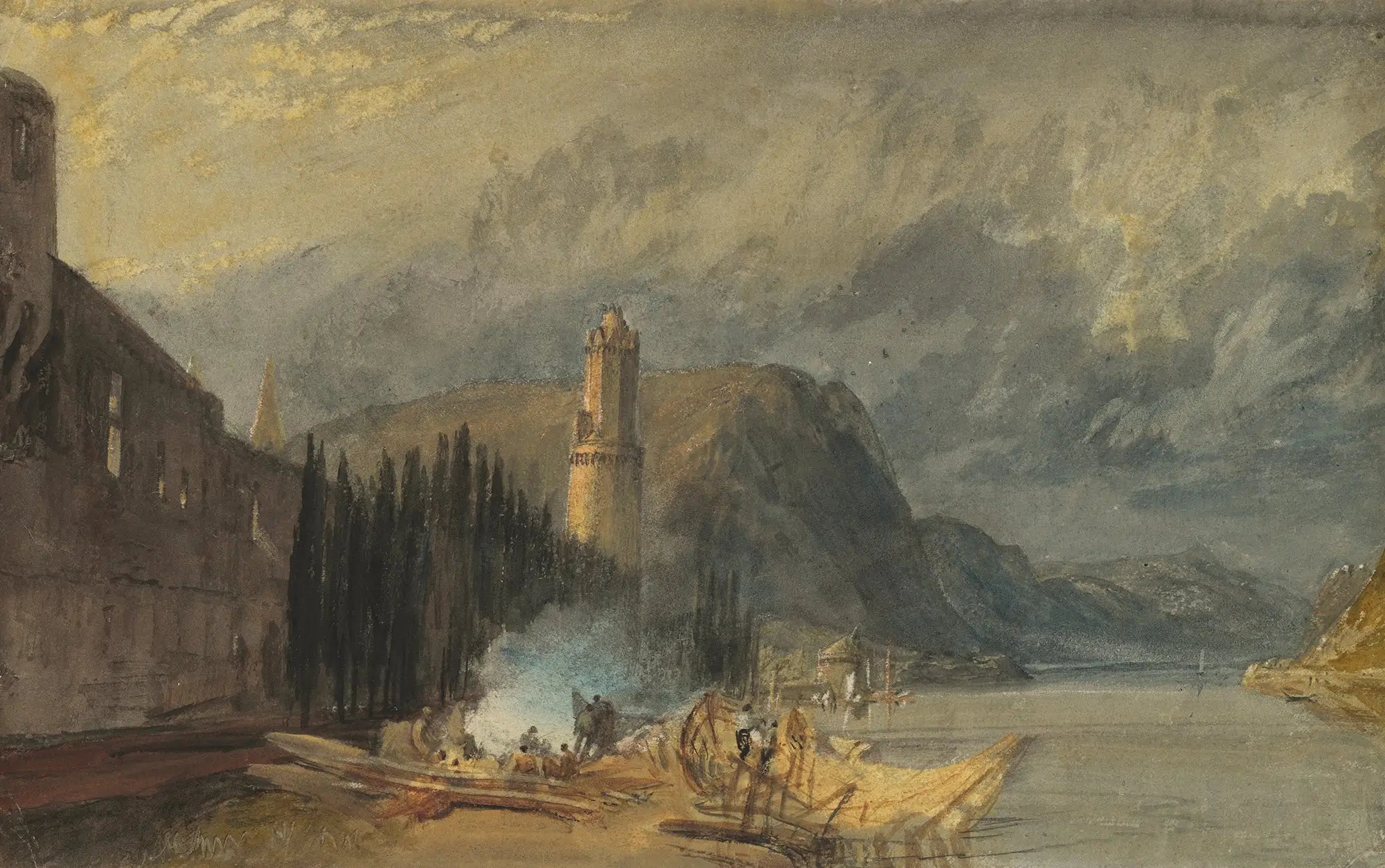 Reproduction du tableau « The Roman Tower, Andernach - J. M. W. Turner » par Alpha Reproduction en peinture à l’huile
