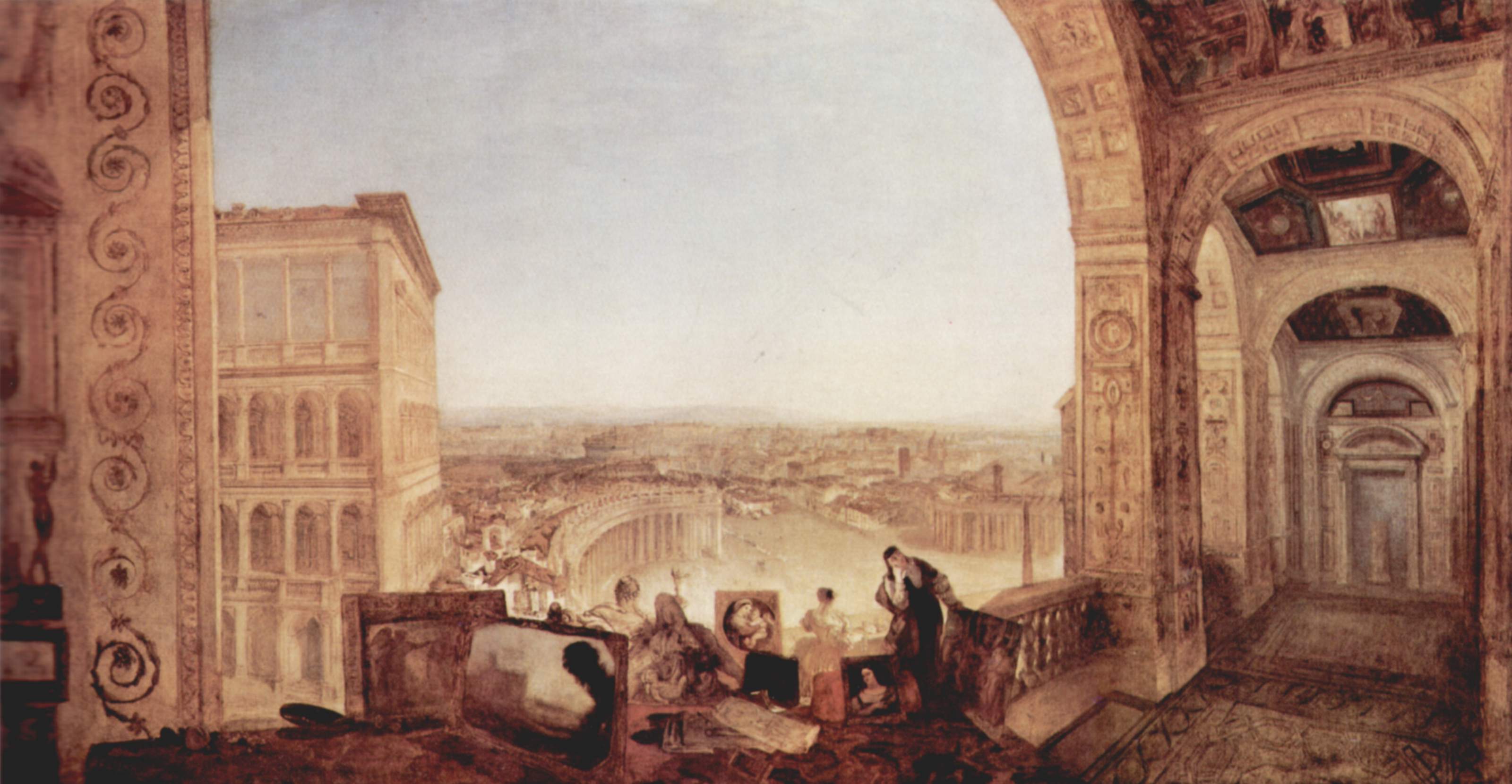 Reproduction du tableau « Rome vue du Vatican - J. M. W. Turner » par Alpha Reproduction en peinture à l’huile